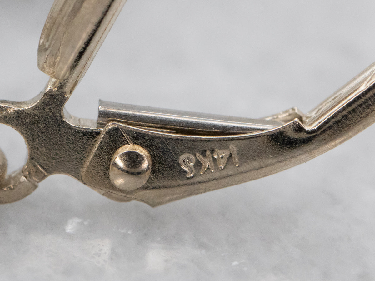 Blue Zircon Engraved Bar Drop Earrings