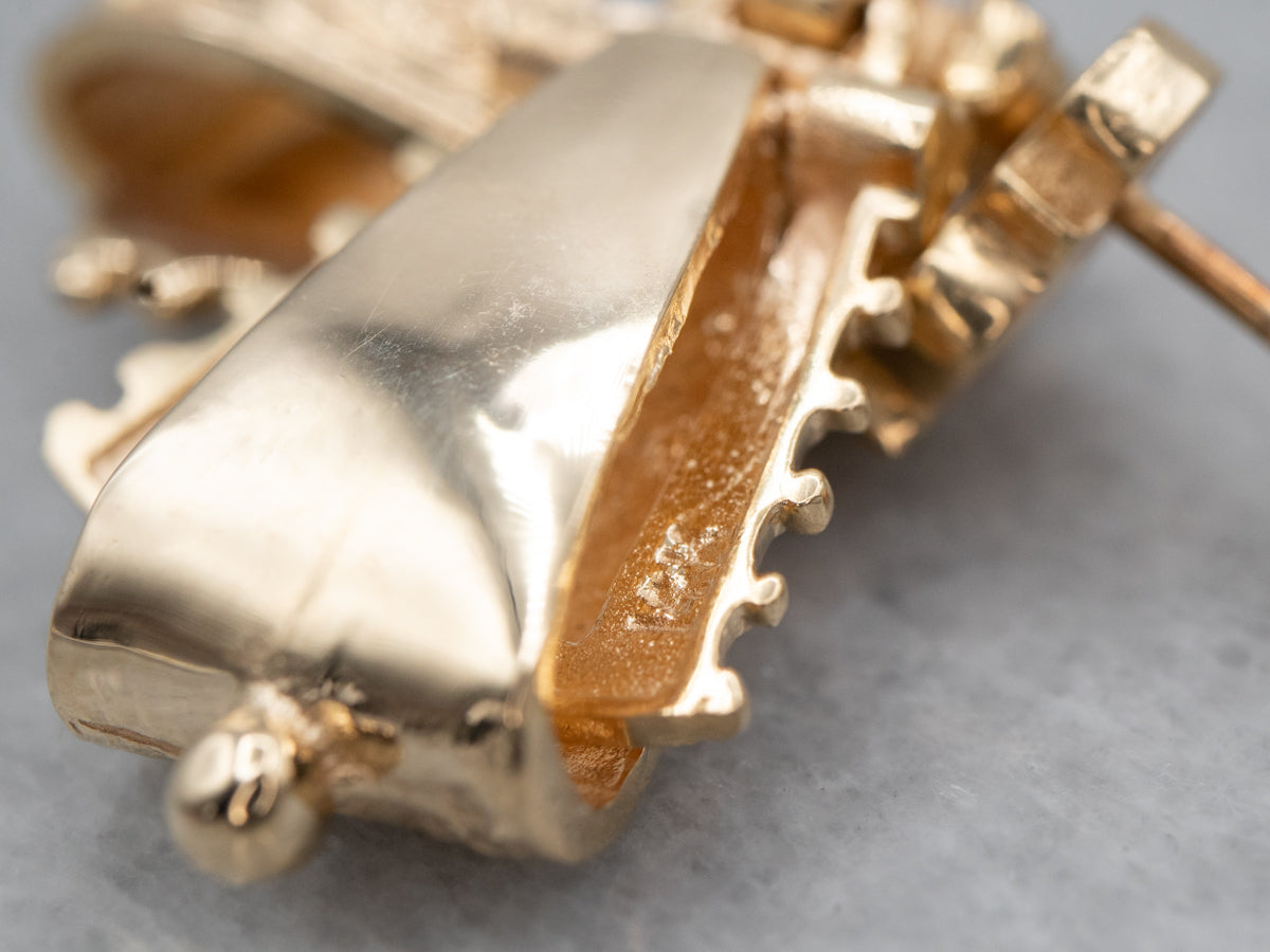 Pendientes colgantes de oro adornados del renacimiento victoriano