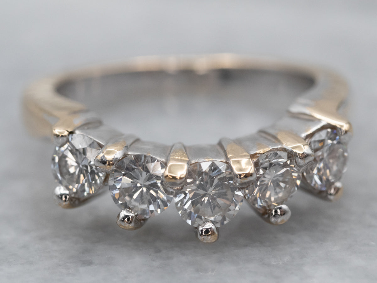 Curved Diamond White Gold Guard Band