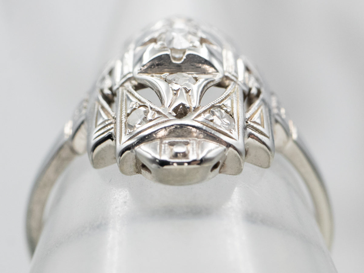 Early Retro Era Diamond Dinner Ring