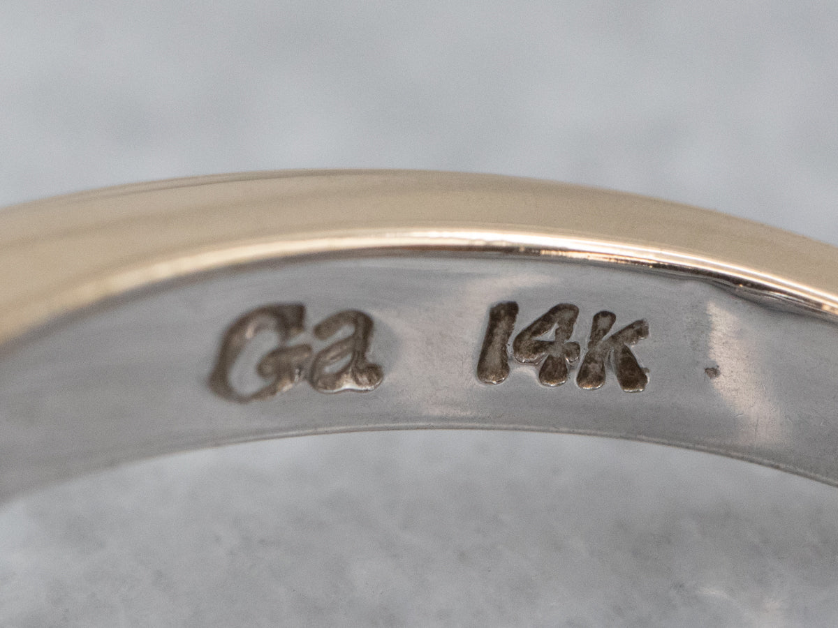 Curved Diamond White Gold Guard Band