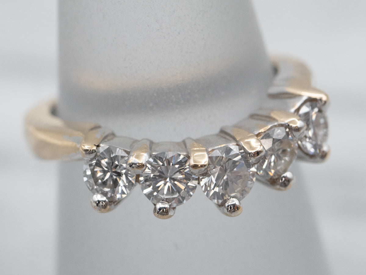 Curved Diamond White Gold Guard Band