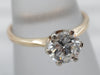 Two Tone Gold Diamond Solitaire Ring
