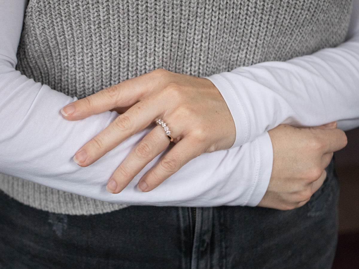 Curved Diamond White Gold Guard Band