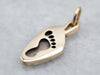 Gold Silhouette Foot Print Charm