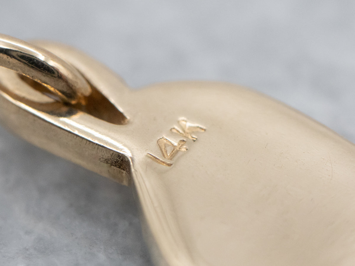 Gold Silhouette Foot Print Charm