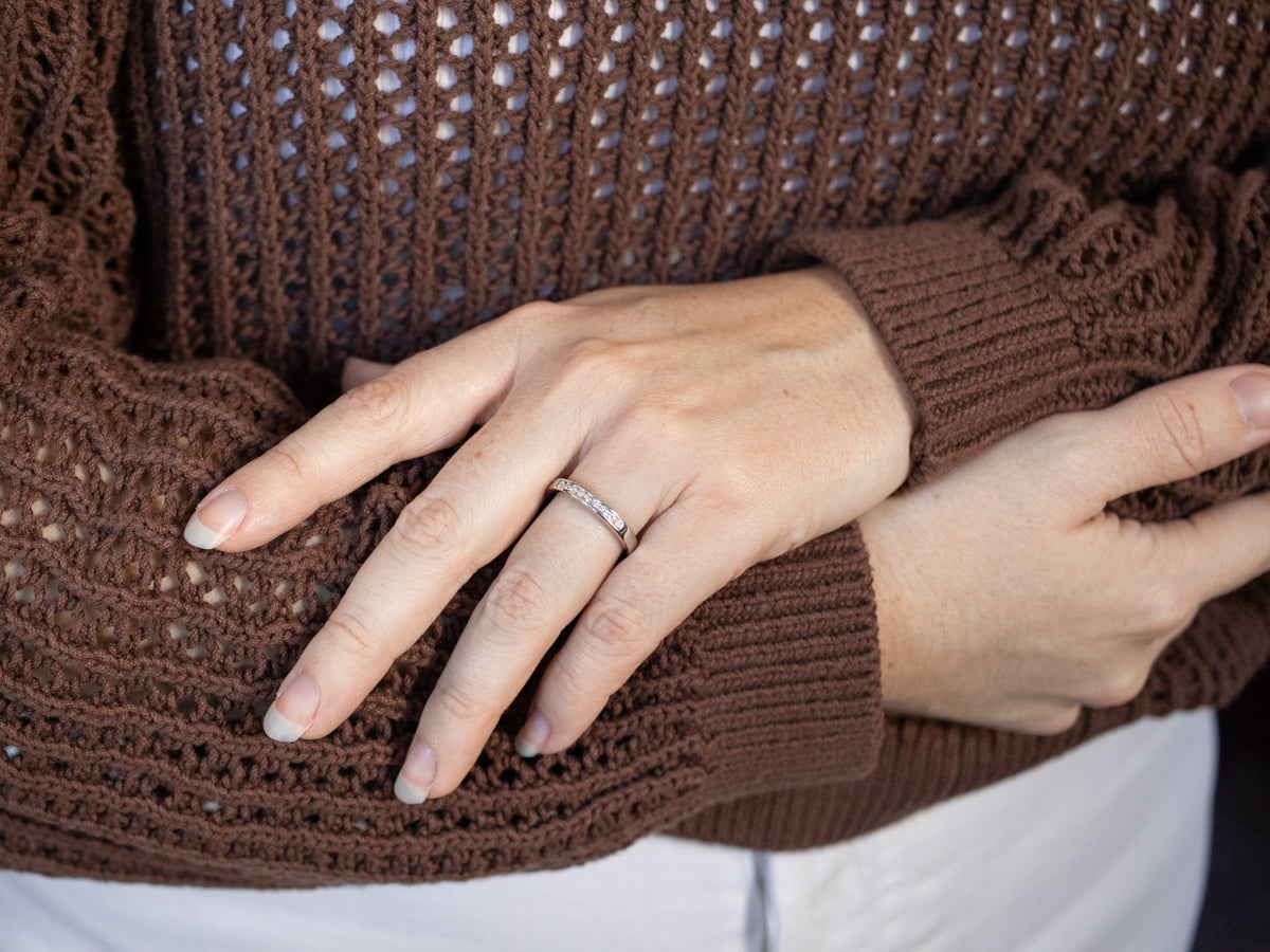 Platinum Channel Set Diamond Band