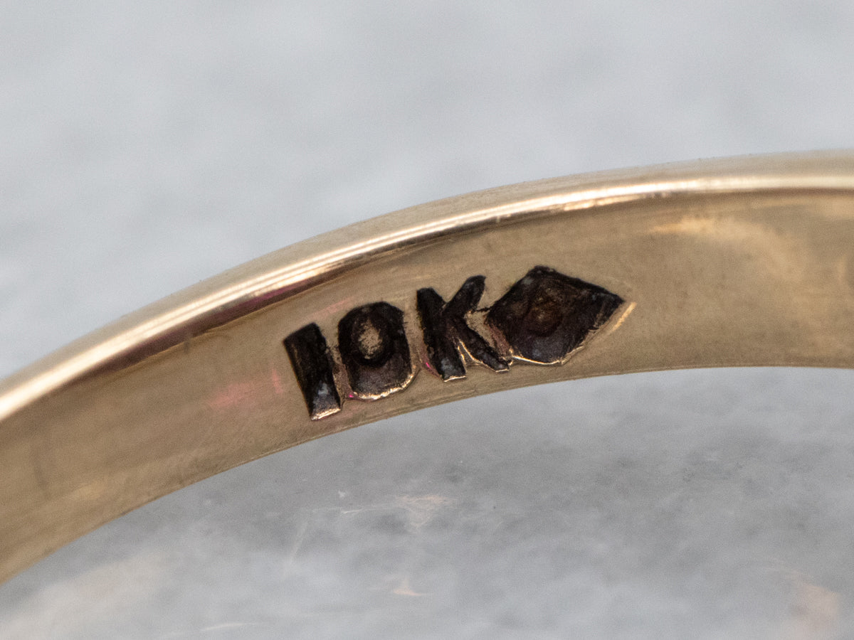 Original Vintage Synthetic Ruby and Synthetic Diamond Ring