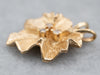 Vintage Gold Diamond Leaf Pendant