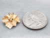 Vintage Gold Diamond Leaf Pendant