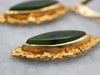 22K Gold Nugget Nephrite Jade Drop Earrings