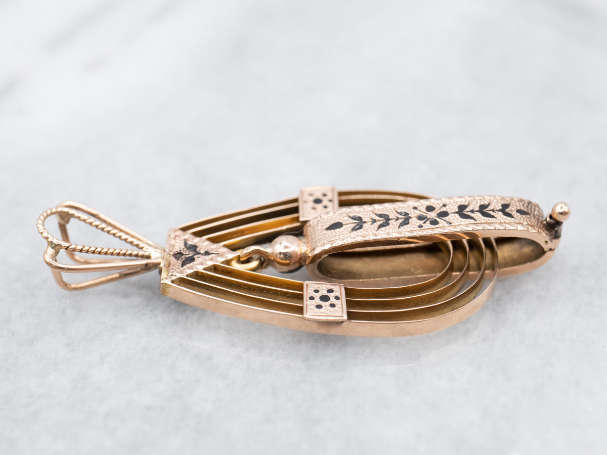 Victorian Era Gold and Enamel Pendant