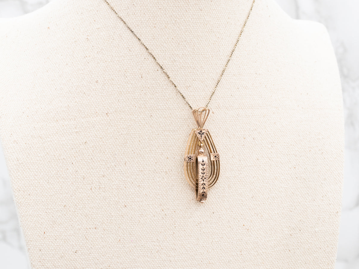 Victorian Era Gold and Enamel Pendant