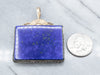 Art Nouveau Era Upcycled Lapis Lazuli Mixed Metal Pendant