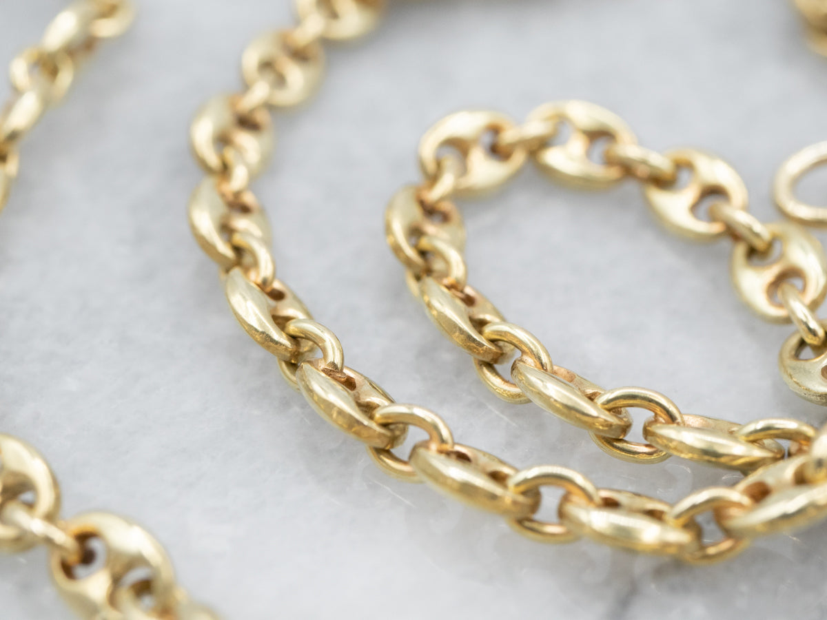 Long Two Tone Gold Mariner Chain