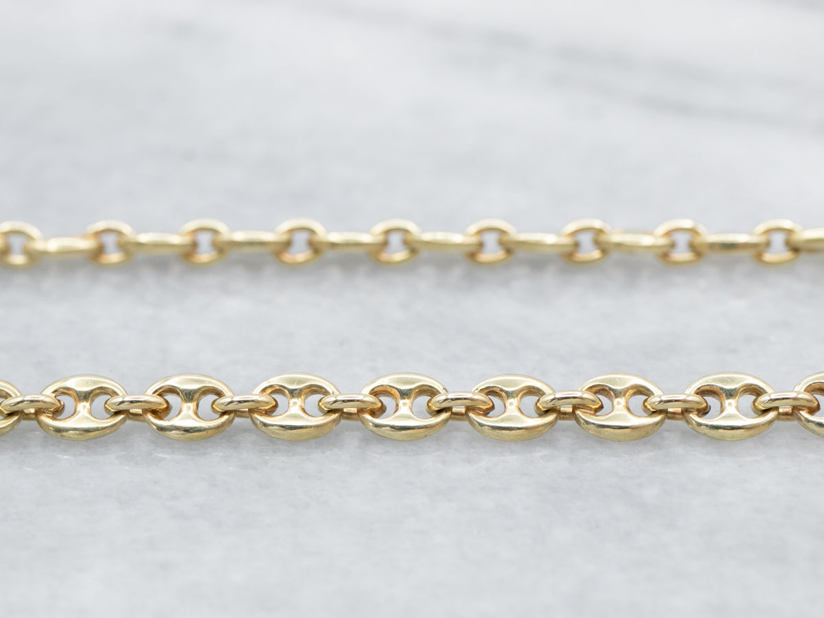 Long Two Tone Gold Mariner Chain