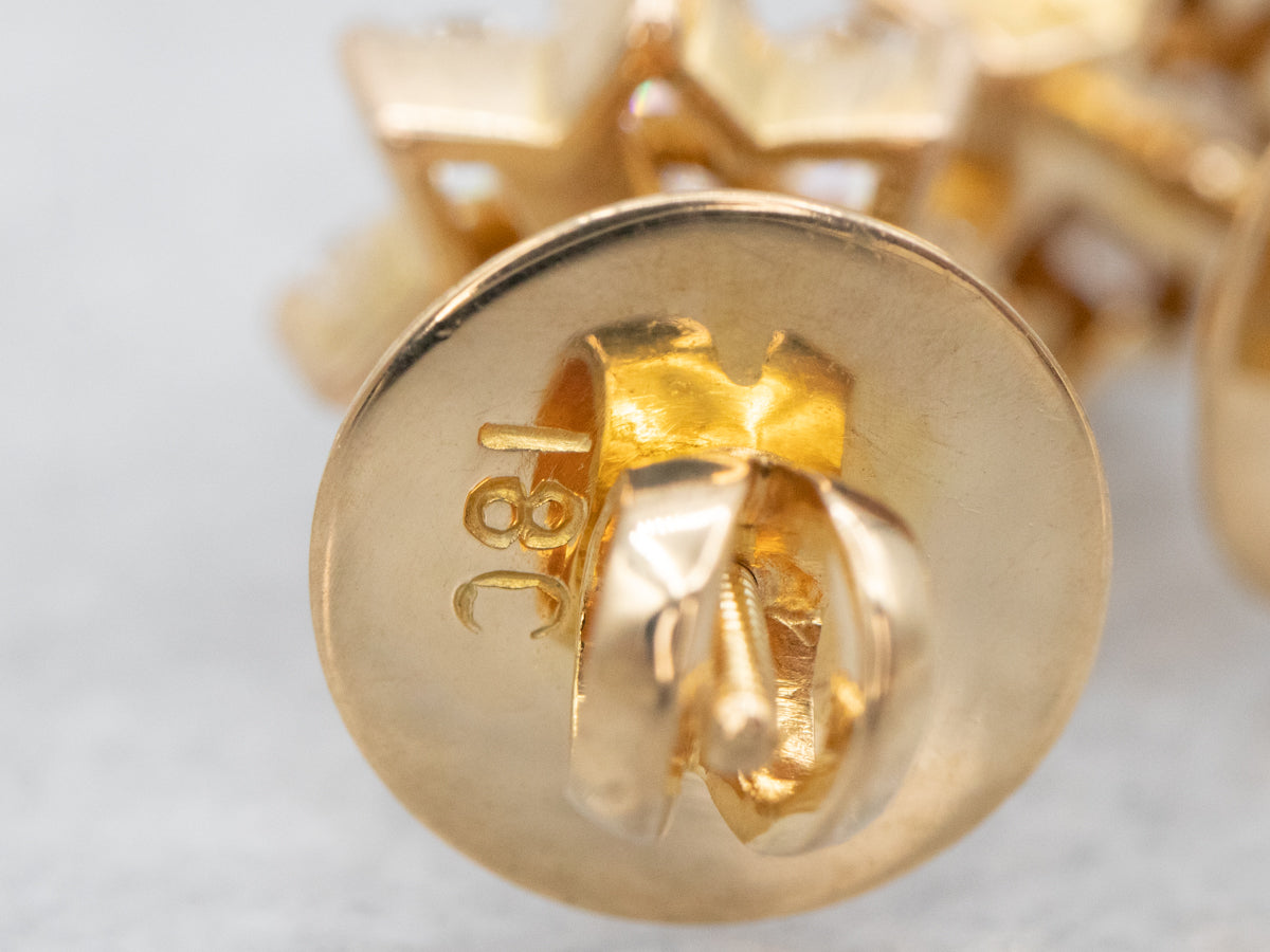 Aretes de diamantes florales