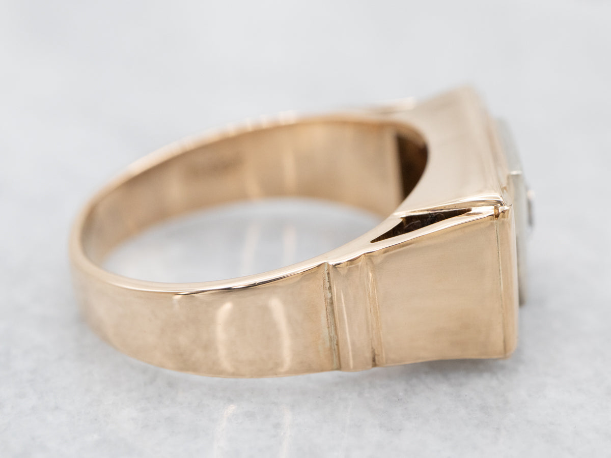 Anillo solitario de diamantes de talla europea atrevido