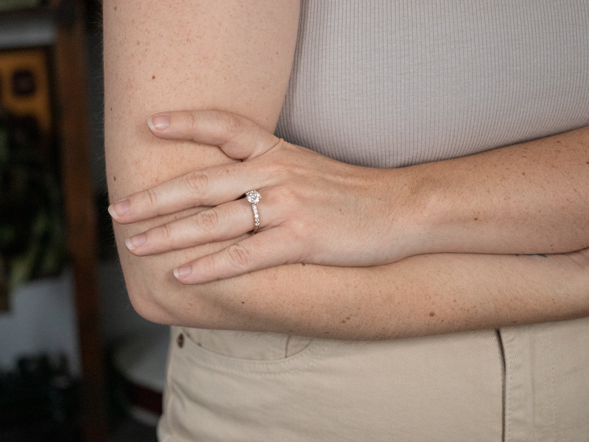 Modern GIA Certified Diamond Engagement Ring