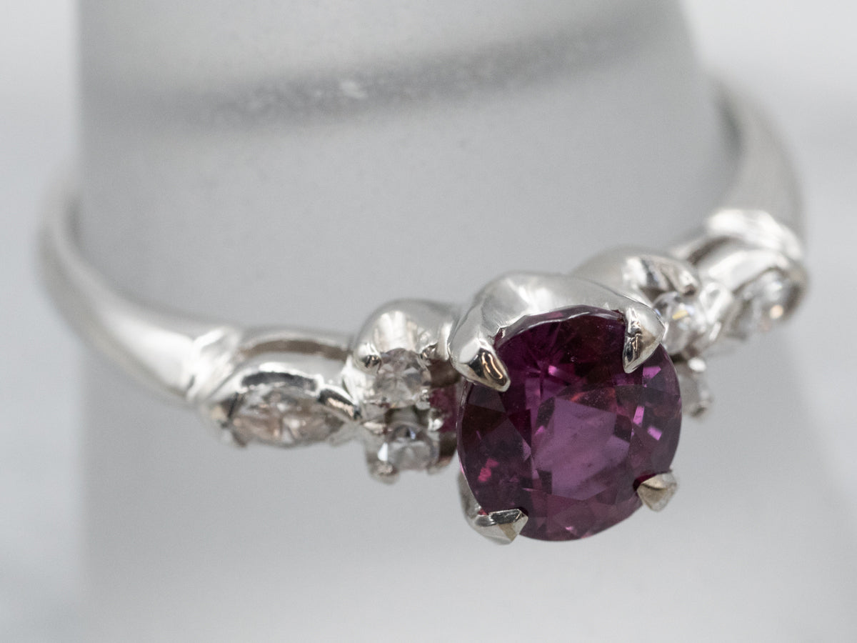 Platinum Ruby and Diamond Ring