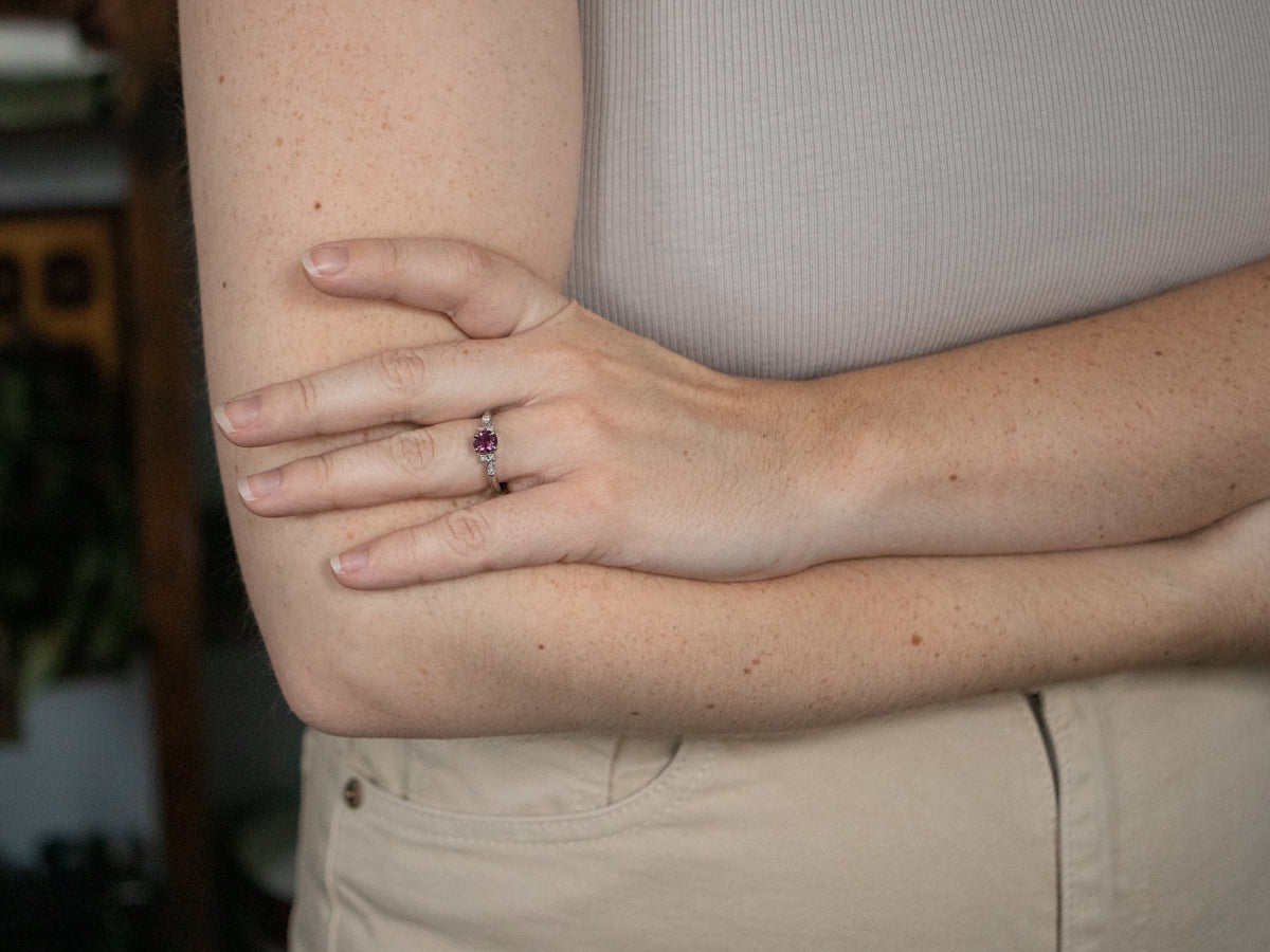 Platinum Ruby and Diamond Ring