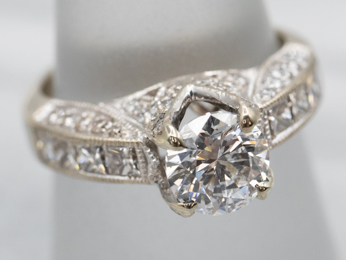 Modern Round Brilliant Diamond Engagement Ring