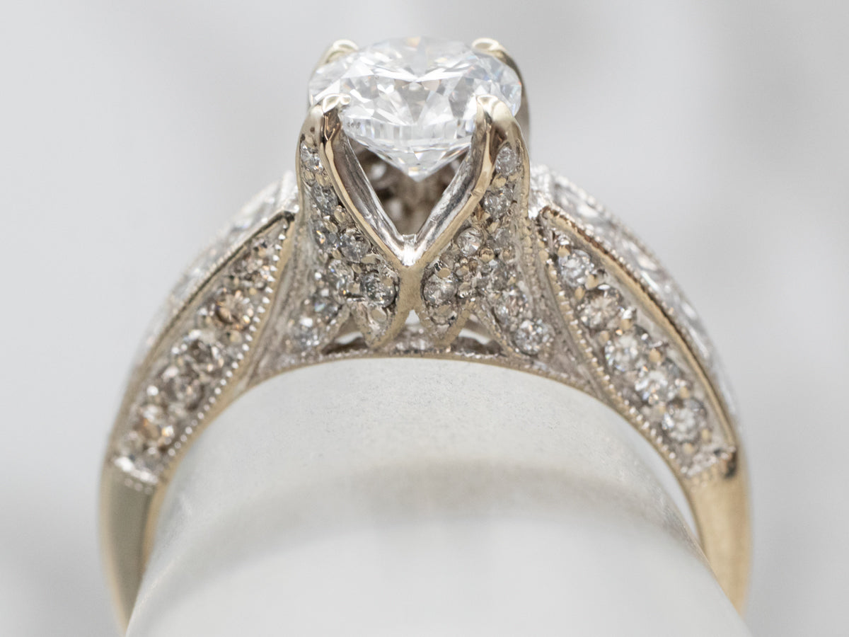 Modern Round Brilliant Diamond Engagement Ring