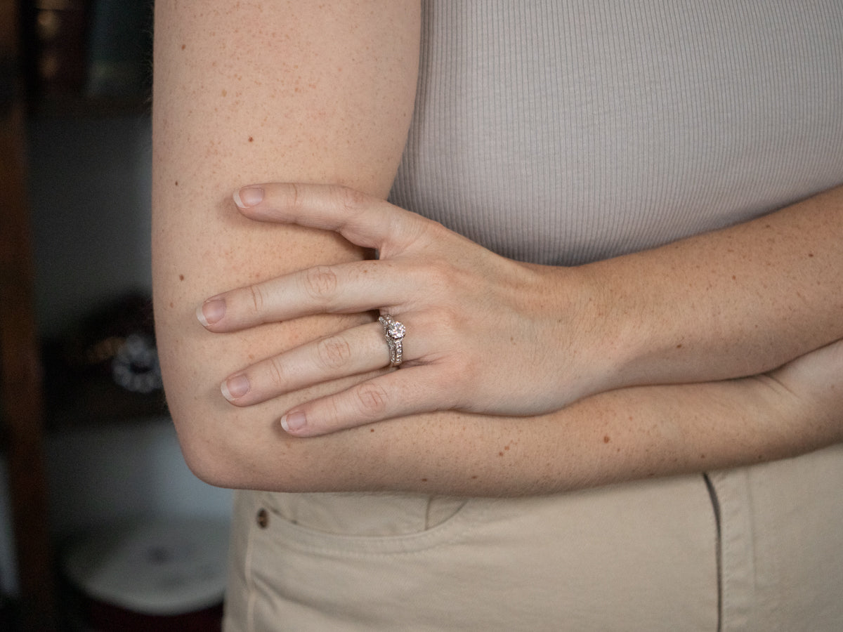 Modern Round Brilliant Diamond Engagement Ring