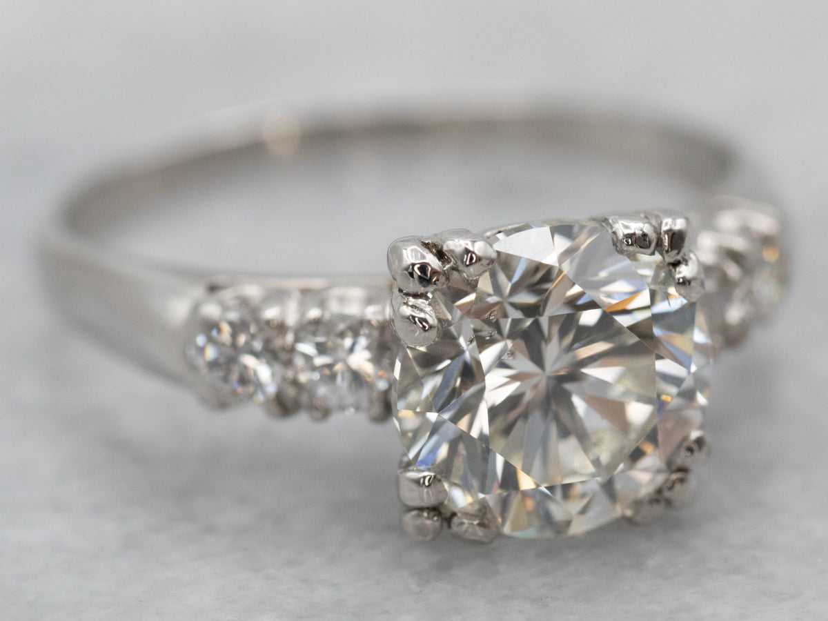 Platinum Round Brilliant Cut Diamond Engagement Ring