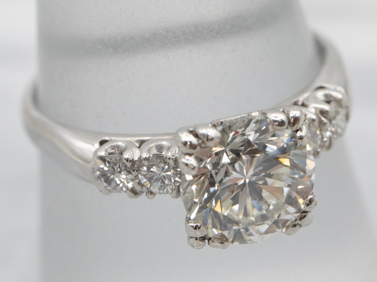 Platinum Round Brilliant Cut Diamond Engagement Ring