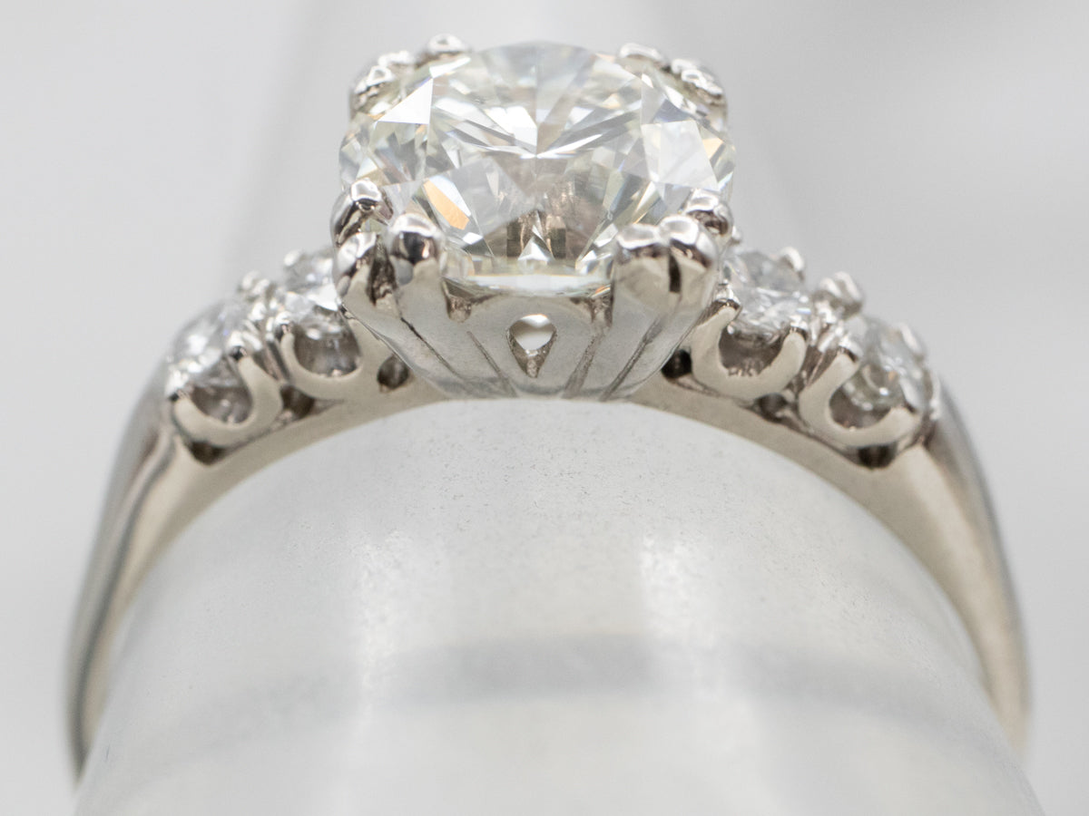 Platinum Round Brilliant Cut Diamond Engagement Ring