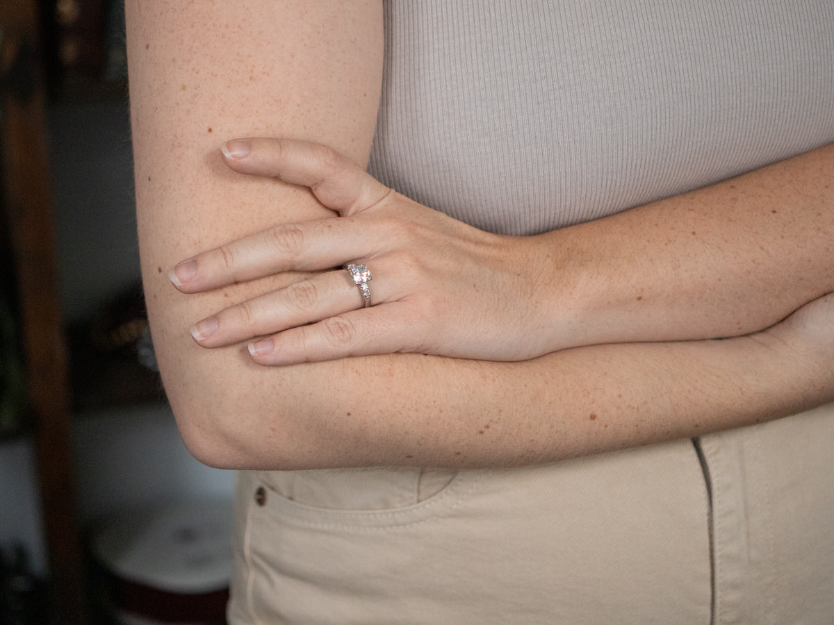 Platinum Round Brilliant Cut Diamond Engagement Ring