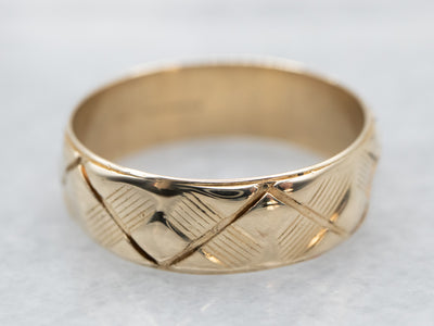 Woven Art Carved Wedding Band