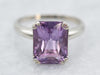 White Gold Amethyst Solitaire Ring