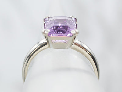 White Gold Amethyst Solitaire Ring