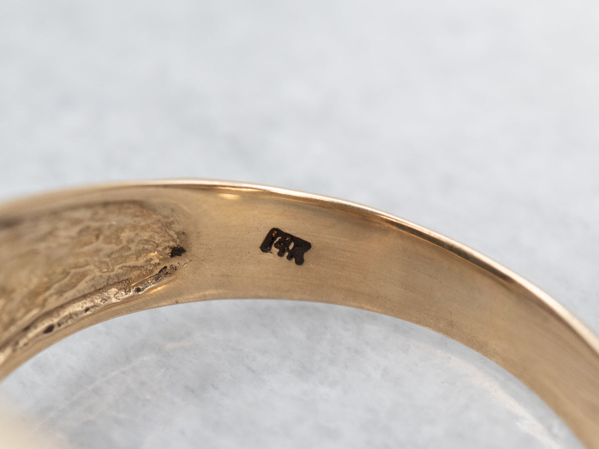 Anillo de diamantes y ónix de mediados de siglo para hombre