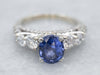 Mixed Metal Sapphire and Diamond Engagement Ring