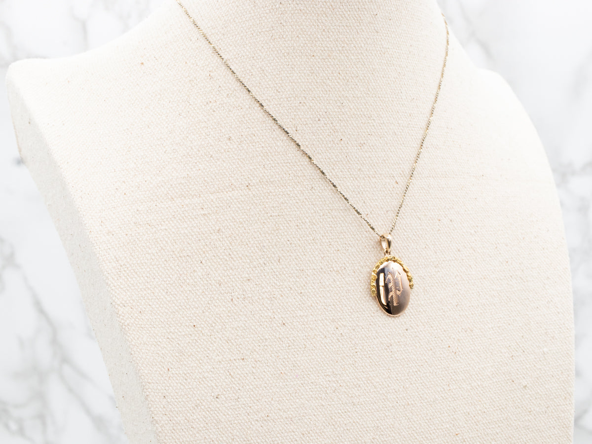Gold Nugget Monogrammed Letter "P" Pendant