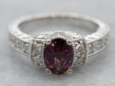Modern Ruby and Diamond Engagement Ring