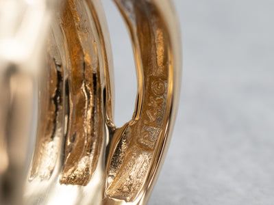 Woven Polished Gold Diamond Band
