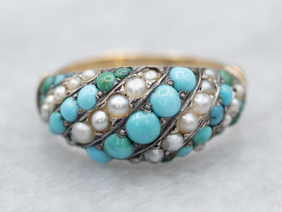 Victorian Turquoise and Seed Pearl Band