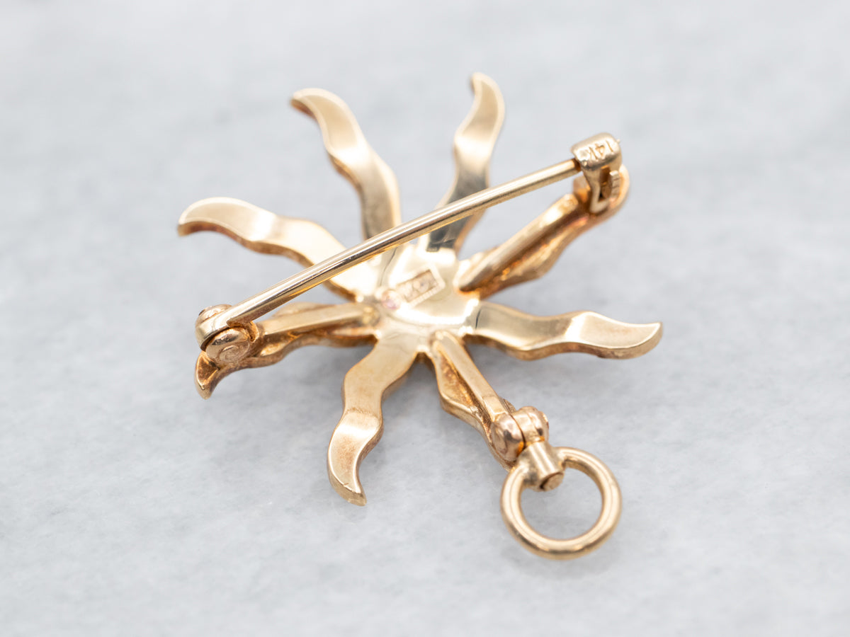 Victorian Seed Pearl Starburst Brooch or Pendant