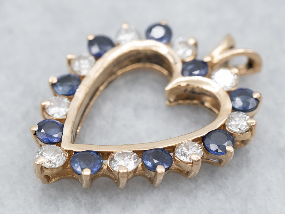 Colgante de novia con diamantes y zafiros