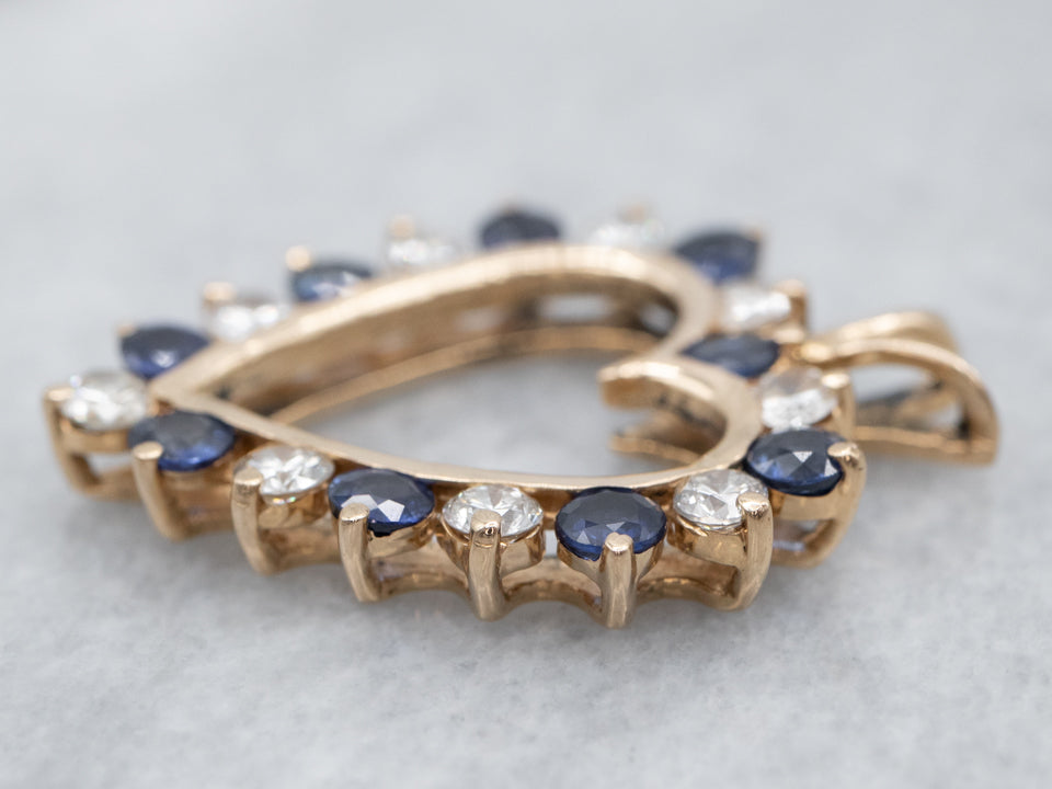 Colgante de novia con diamantes y zafiros