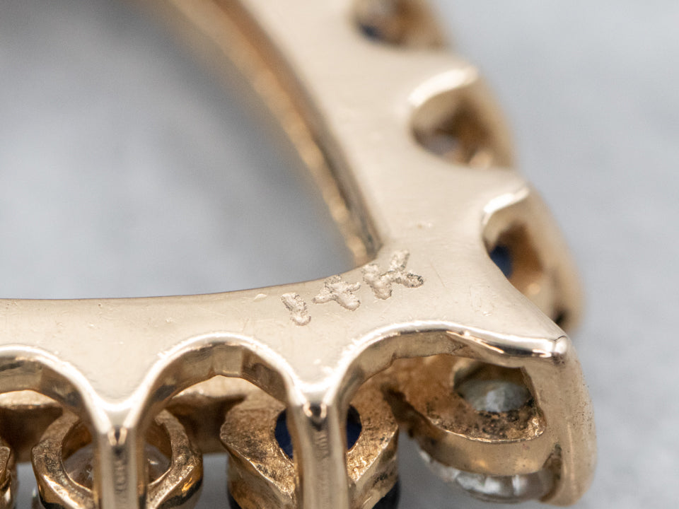 Colgante de novia con diamantes y zafiros