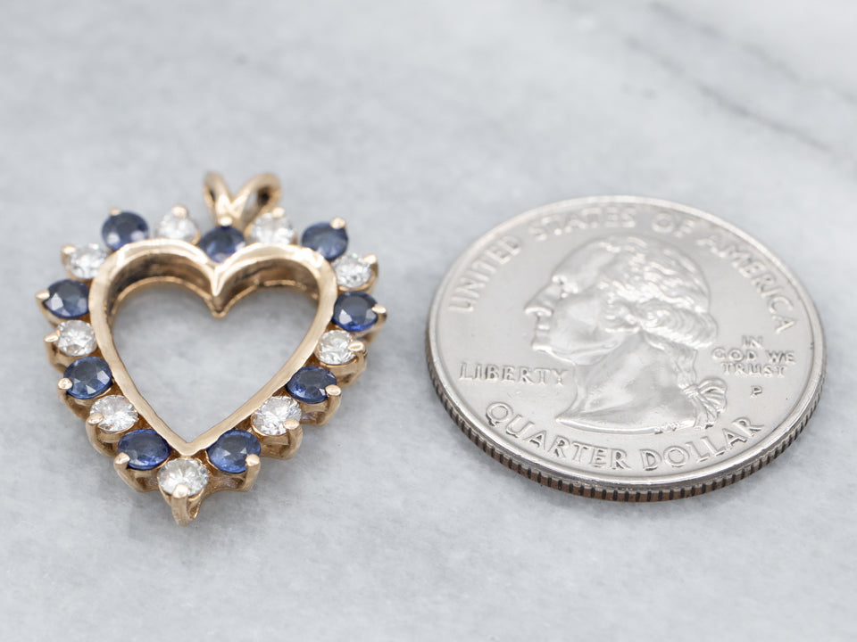 Colgante de novia con diamantes y zafiros