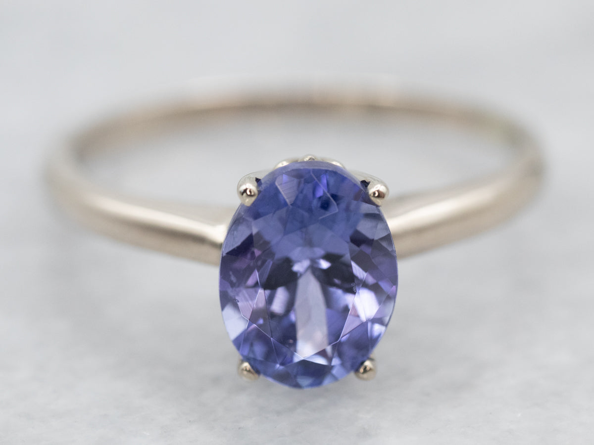 Tanzanite White Gold Solitaire Ring