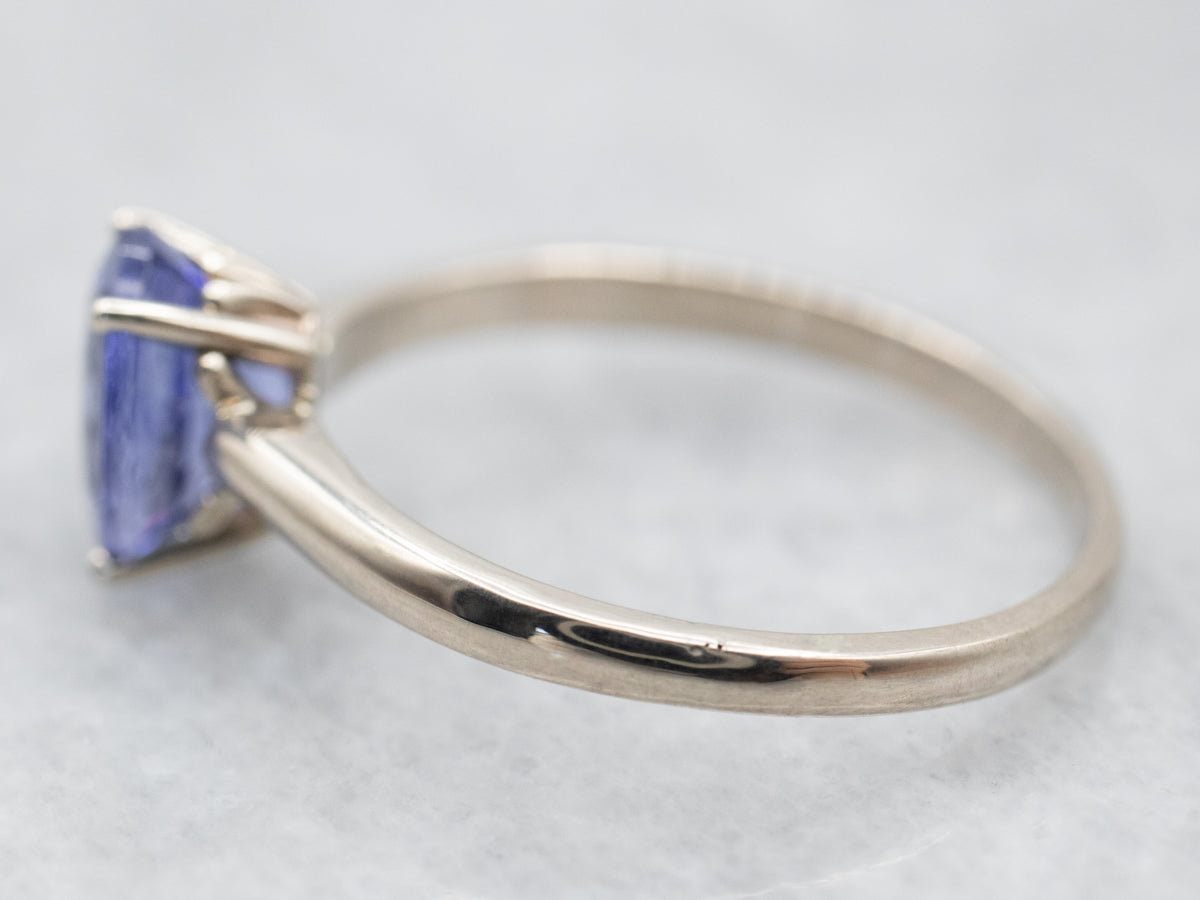Tanzanite White Gold Solitaire Ring