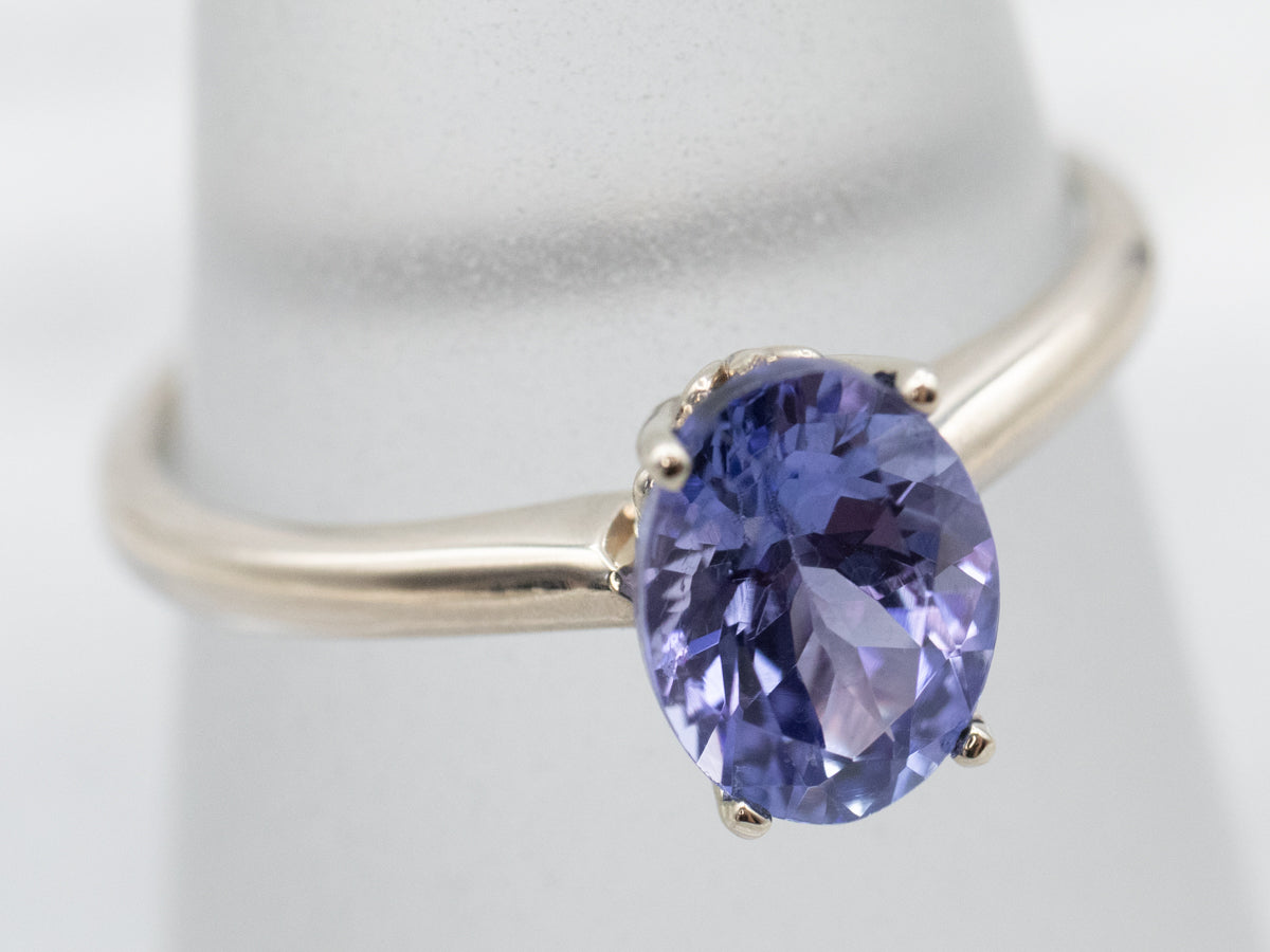 Tanzanite White Gold Solitaire Ring