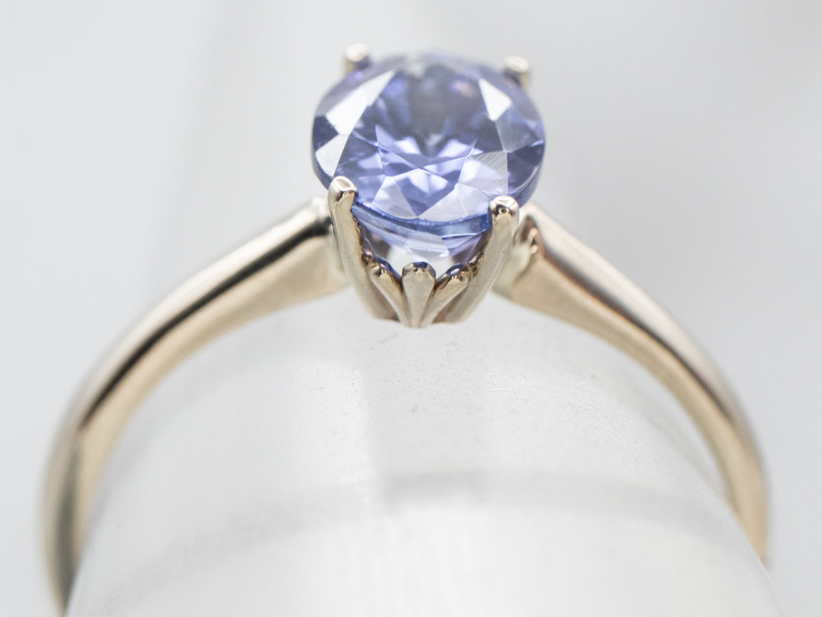 Tanzanite White Gold Solitaire Ring
